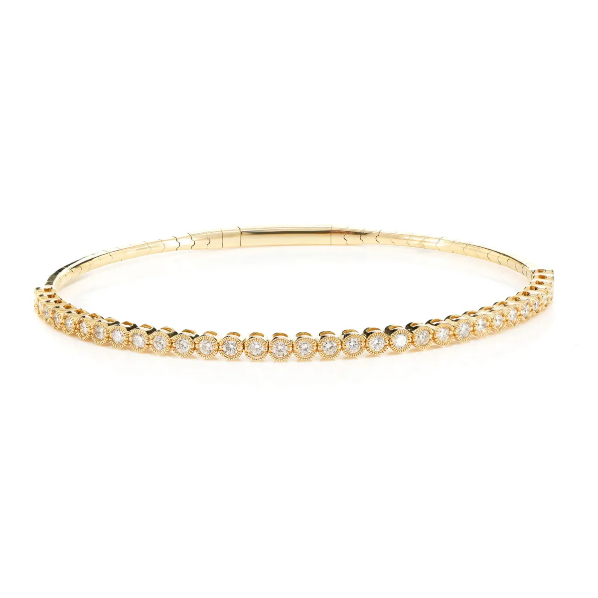 For Him Milgrain Diamond Flex Bangle Bracelet