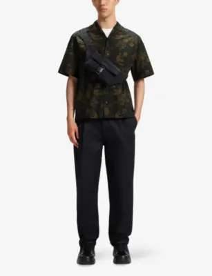 HUGO Graphic-Print Short-Sleeve Cotton Shirt detail 2