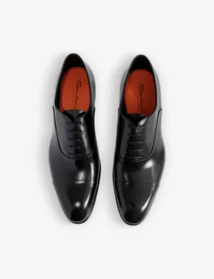 SANTONI Carter cap-toe leather Oxford shoes - EUR 42 / 8 UK MEN in BLACK, additional product view 2