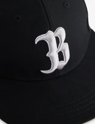 BELIER Initial Cotton Baseball Cap detail 2