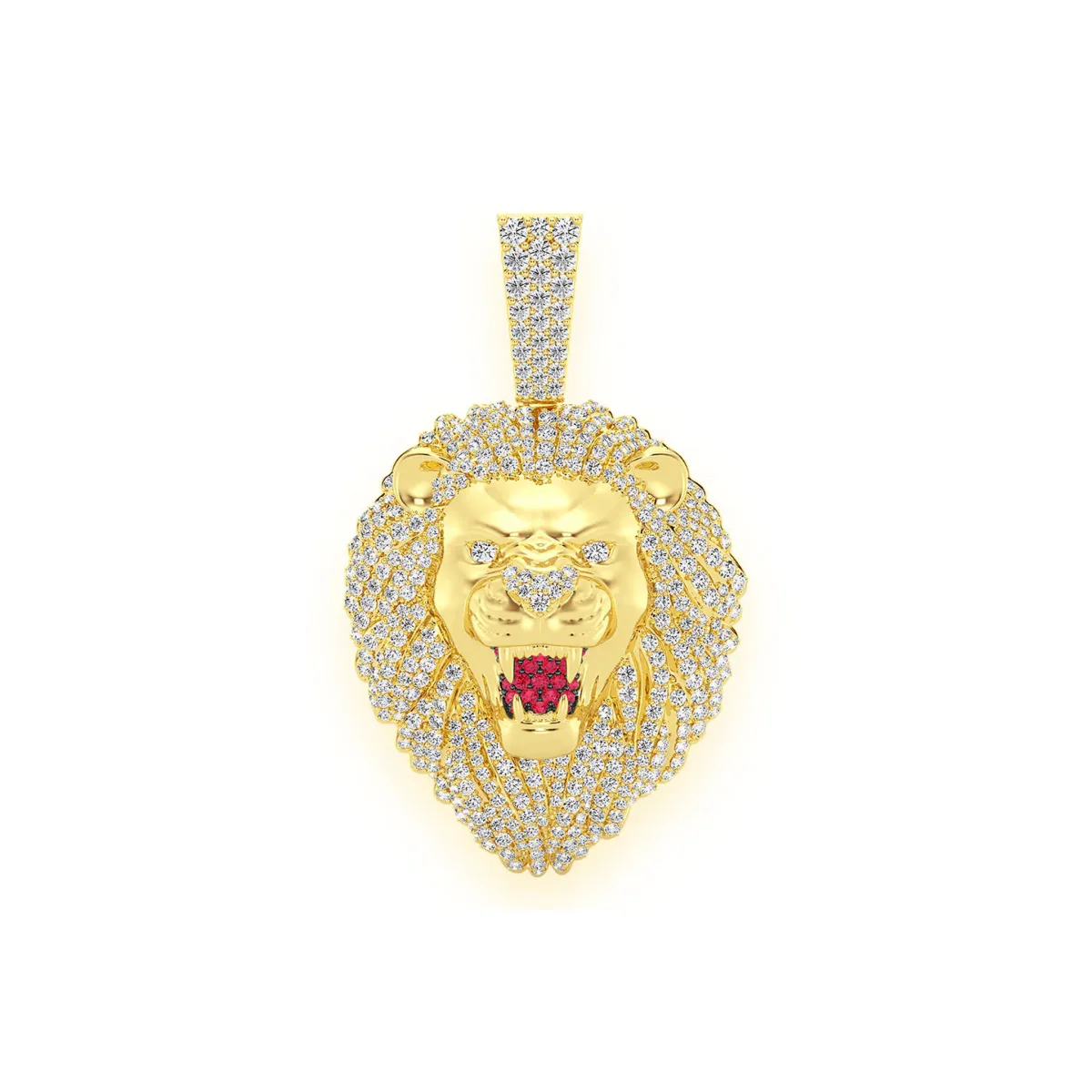 For Him Roaring Lion Diamond Pendant in 3.20ctw / Rose Gold / Lab Grown Diamond – Pendant