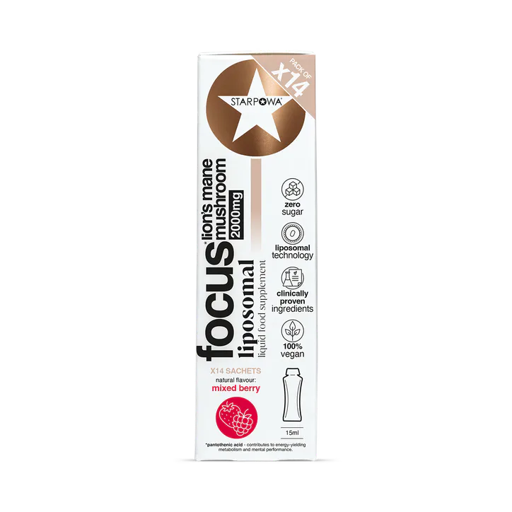 Starpowa Focus Lion's Mane Liquid Liposomal Mixed Berry 2000 mg 14 Sachets