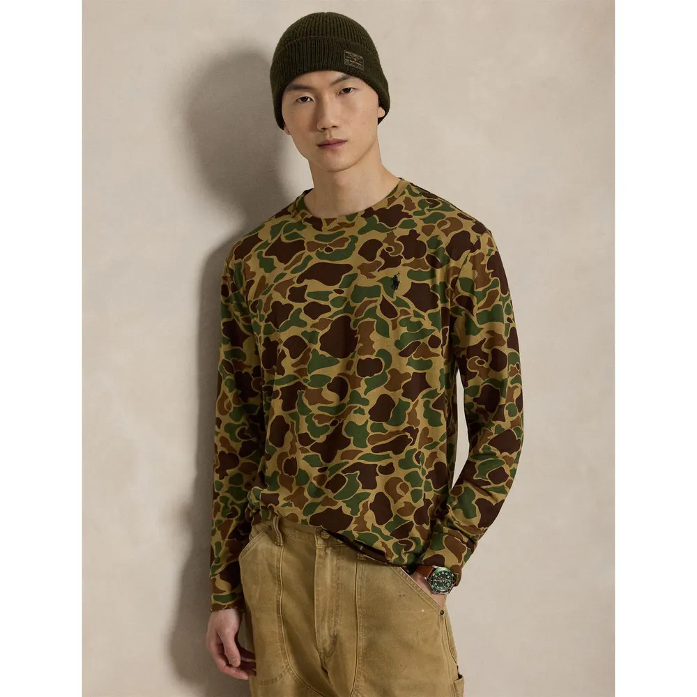 Polo Ralph Lauren Men's Custom Long-Sleeve Crew-Neck Cotton T-Shirt detail 2