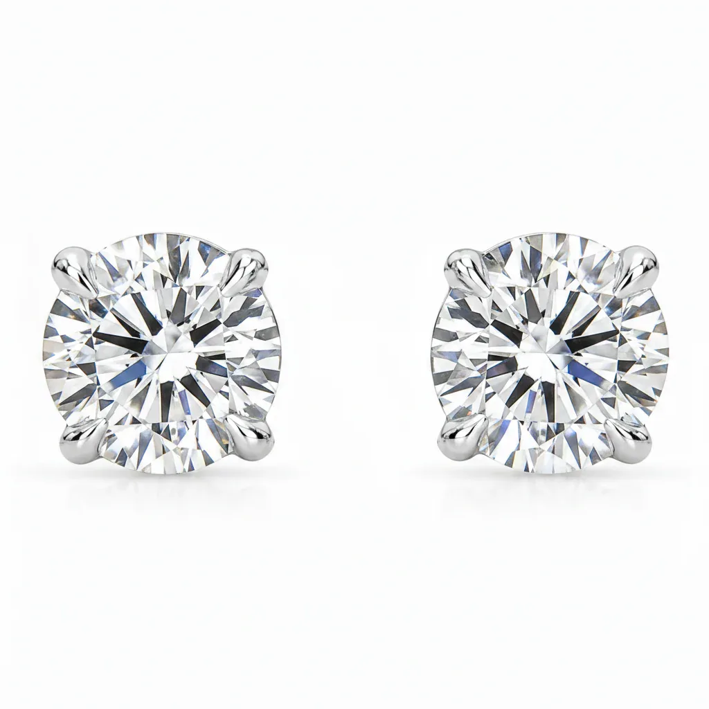 RINA - For Him FACTORY Classic Diamond Stud Earrings 11261 in White Gold – Earrings
