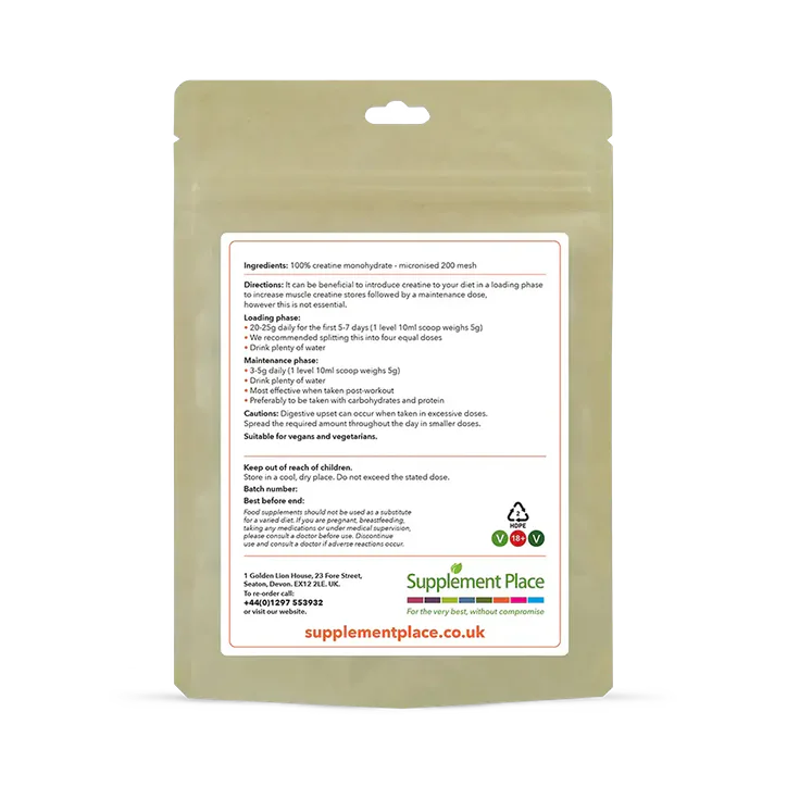 Supplement Place Creatine Monohydrate Powder | 1kg, additional product view 2