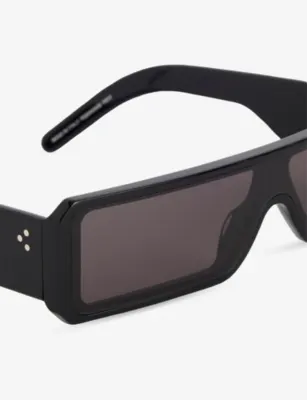 RICK OWENS Gethshades Rectangular-Frame Acetate Sunglasses in BLACK, additional product view 2