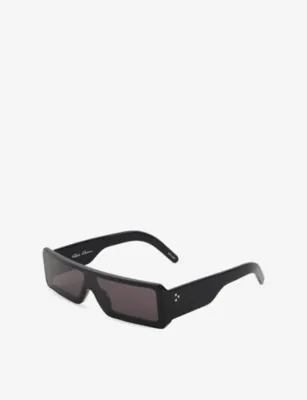 RICK OWENS Gethshades Rectangular-Frame Acetate Sunglasses in BLACK, additional product view 3