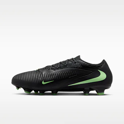 Nike Phantom 6 Low Pro Firm-Ground Football Boot - Black/Black/Illusion Green