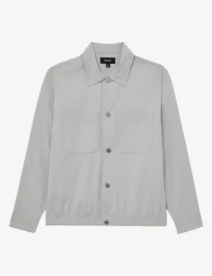 REISS Penge Pocket Brushed Woven Overshirt - CHOCOLATE BROWN detail 2