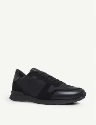 VALENTINO GARAVANI Rockrunner camo leather trainers - EUR 41 / 7 UK MEN in BLACK, additional product view 3