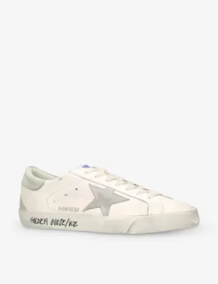 GOLDEN GOOSE Super Star star-embroidered leather low-top trainers - EUR 40 / 6 UK MEN in GREY/LIGHT, additional product view 3