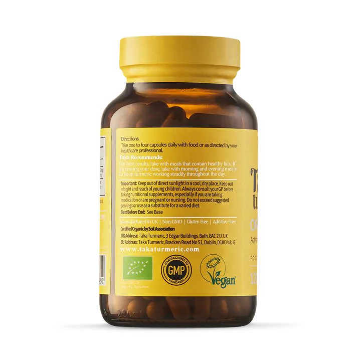 Taka Turmeric Organic Turmeric & Black Pepper Extract - 120 Capsules, additional product view 3