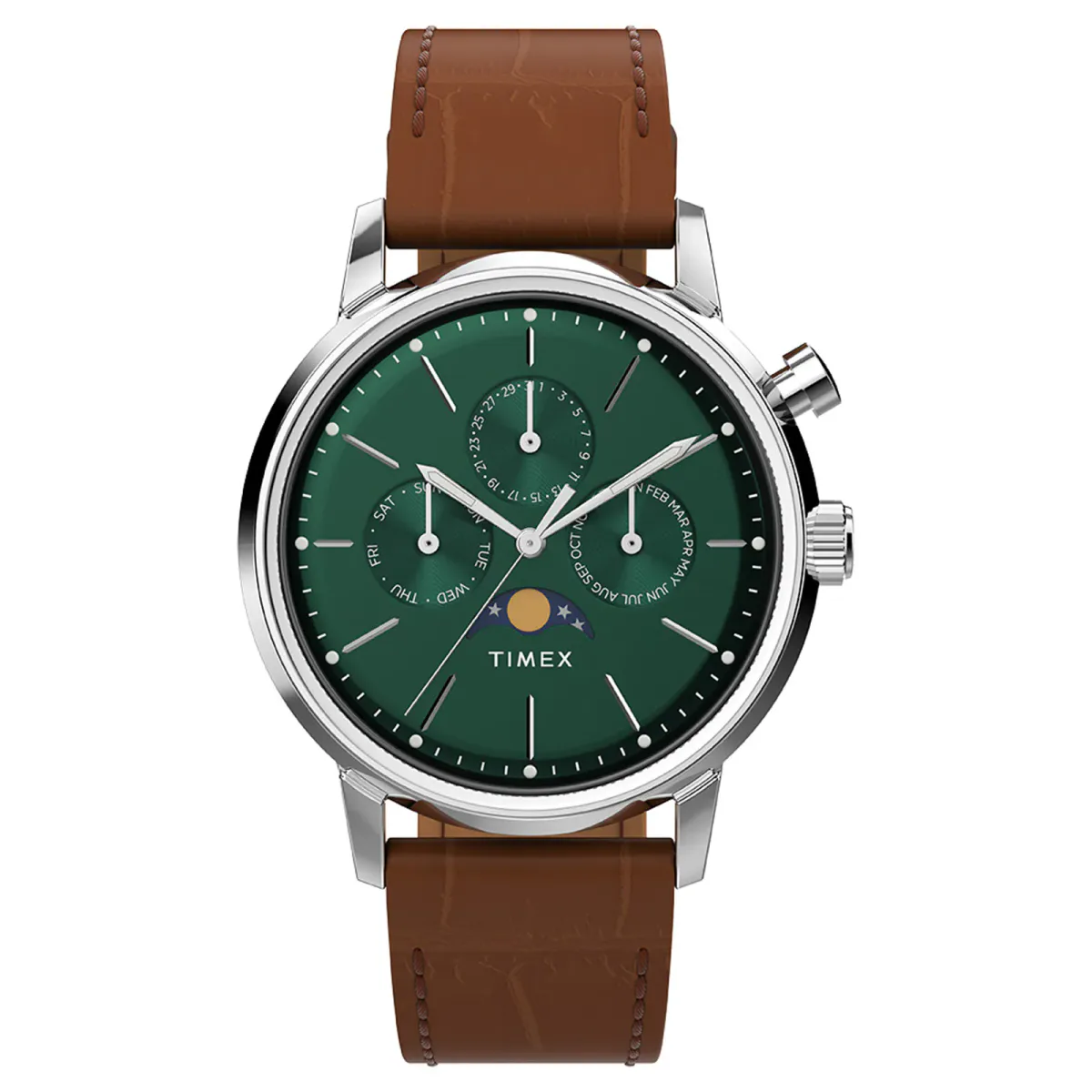 Timex Marlin Moon Phase 40mm Mens Watch Green