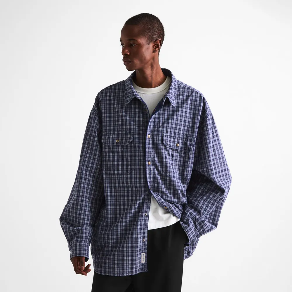 Maison Margiela MMM Check Rev Jkt Sn61 in Blue/Grey, additional product view 3