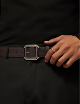 CARTIER Santos de Cartier reversible leather belt detail 3