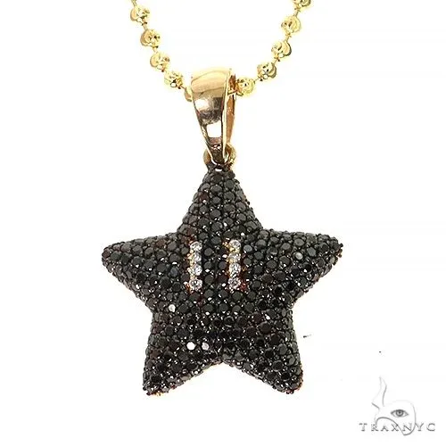 RINA - For Him FACTORY Mini Mario Star Black Diamond Pendant Set 68541 in Rose Gold / 18 Inches – Pendant Set