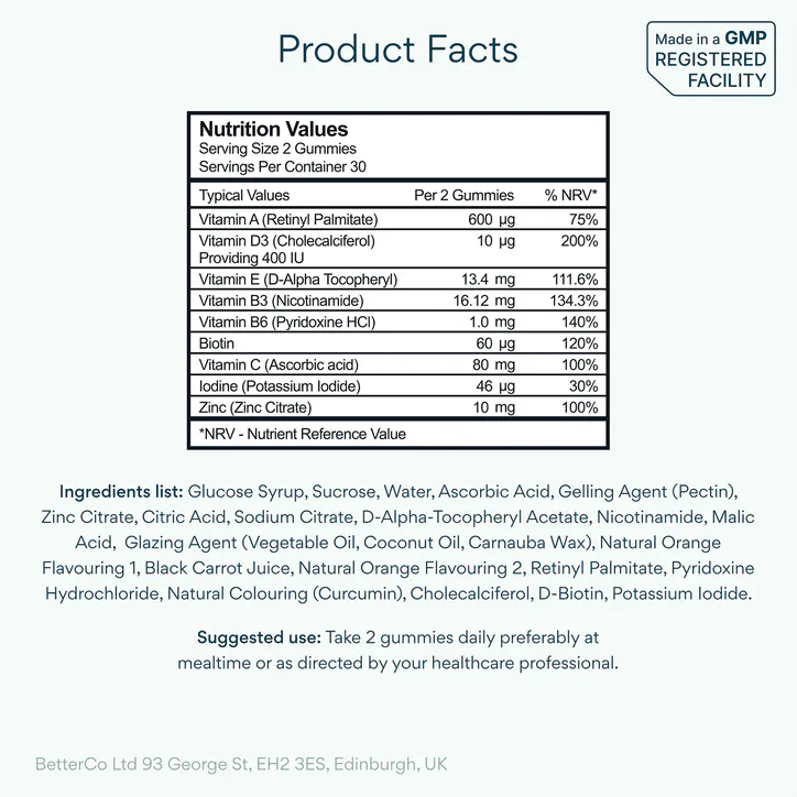 Bettervits Multivitamins With Vitamins A To E & Zinc 60 Gummies, additional product view 3