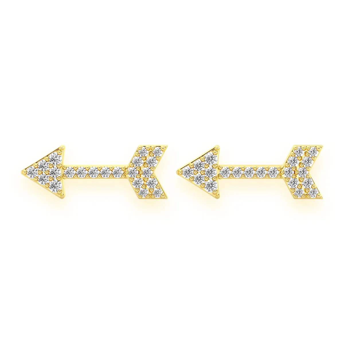 For Him Arrow Diamond Stud Earrings in Yellow Gold / Natural Diamond – Earring