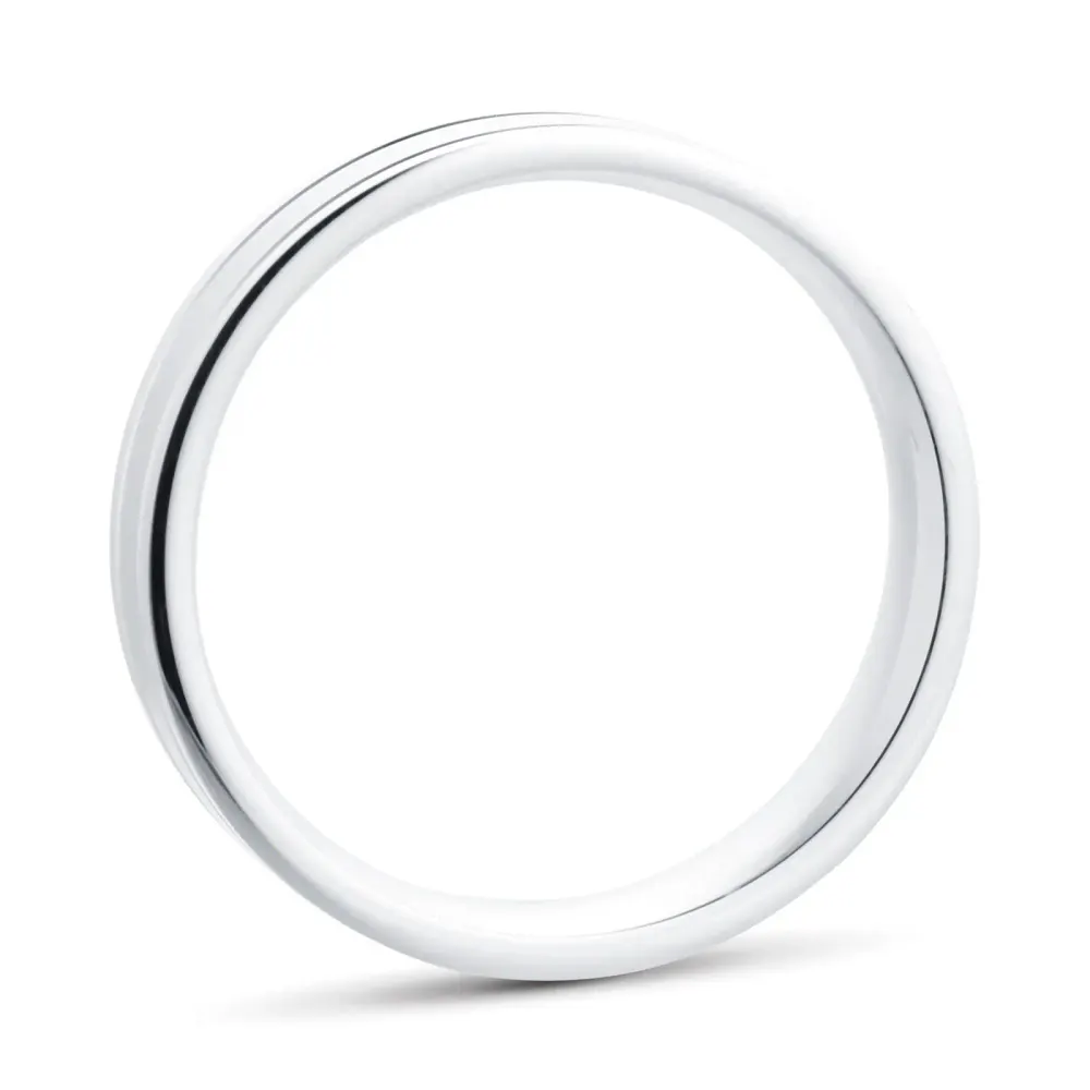 For Him Platinum 6mm Fancy Double Groove Wedding Ring detail 3