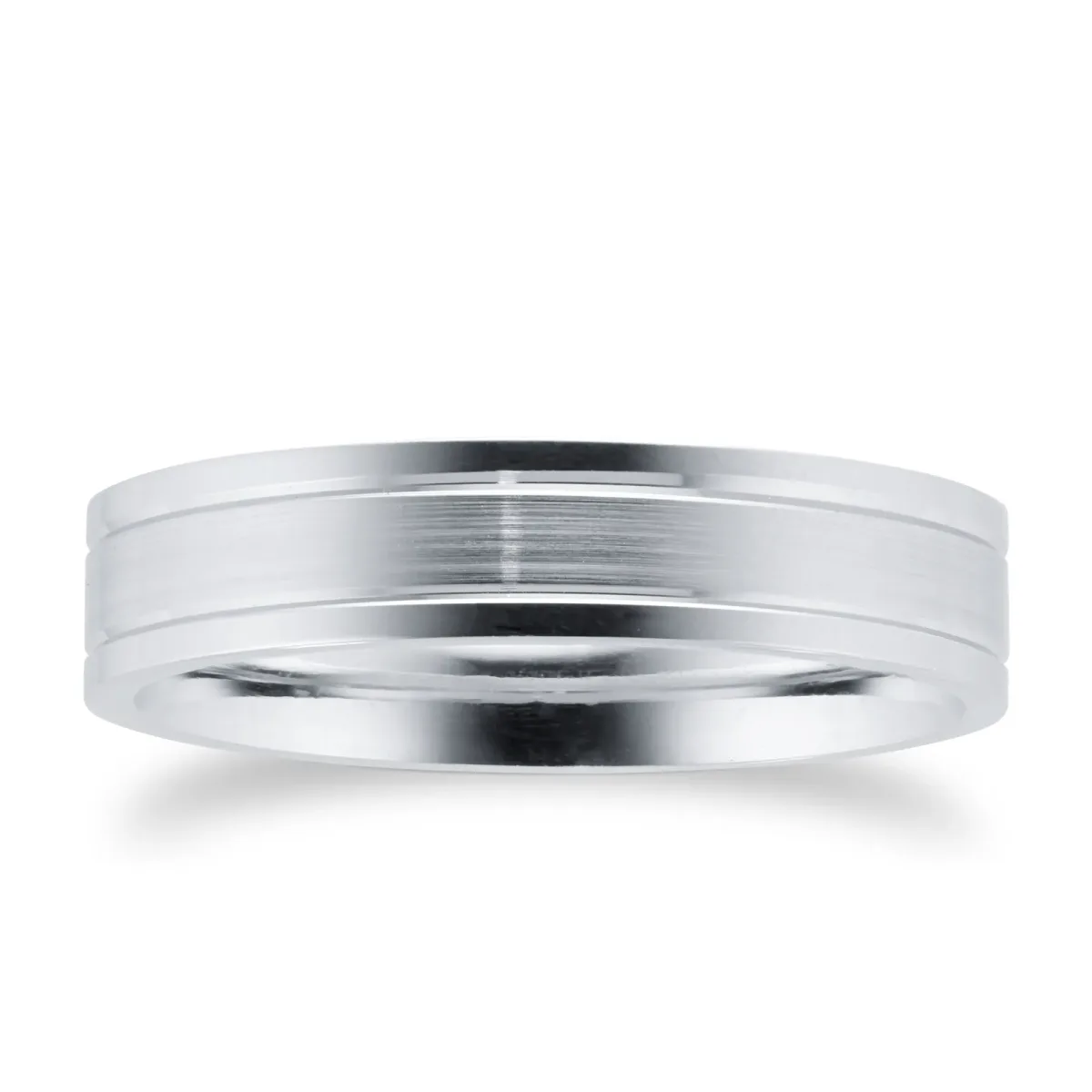 For Him Platinum 6mm Fancy Double Groove Wedding Ring