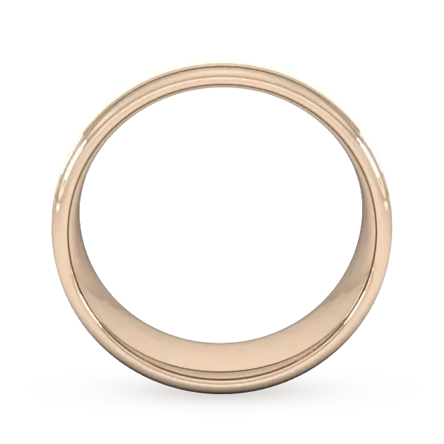 For Him 8mm Traditional Court Heavy Matt Centre With Grooves Wedding Ring In 18 Carat Yellow Gold detail 3