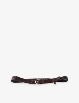PRADA Braided Leather Belt - BLACK - 42 detail 2