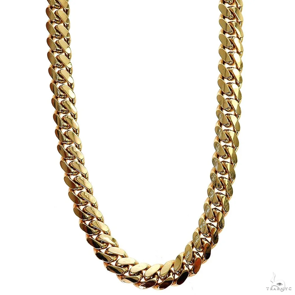 JALGAS - ROYAL CHAIN GROUP 14K Yellow Gold Solid Miami Cuban Link Chain 24 Inches 7mm 66534 in Yellow / 24 Inches – Chain