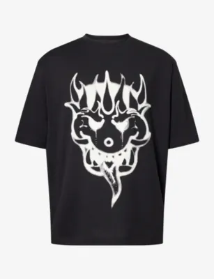 ADIDAS Y3 Graphic-Print Short-Sleeve Cotton T-Shirt