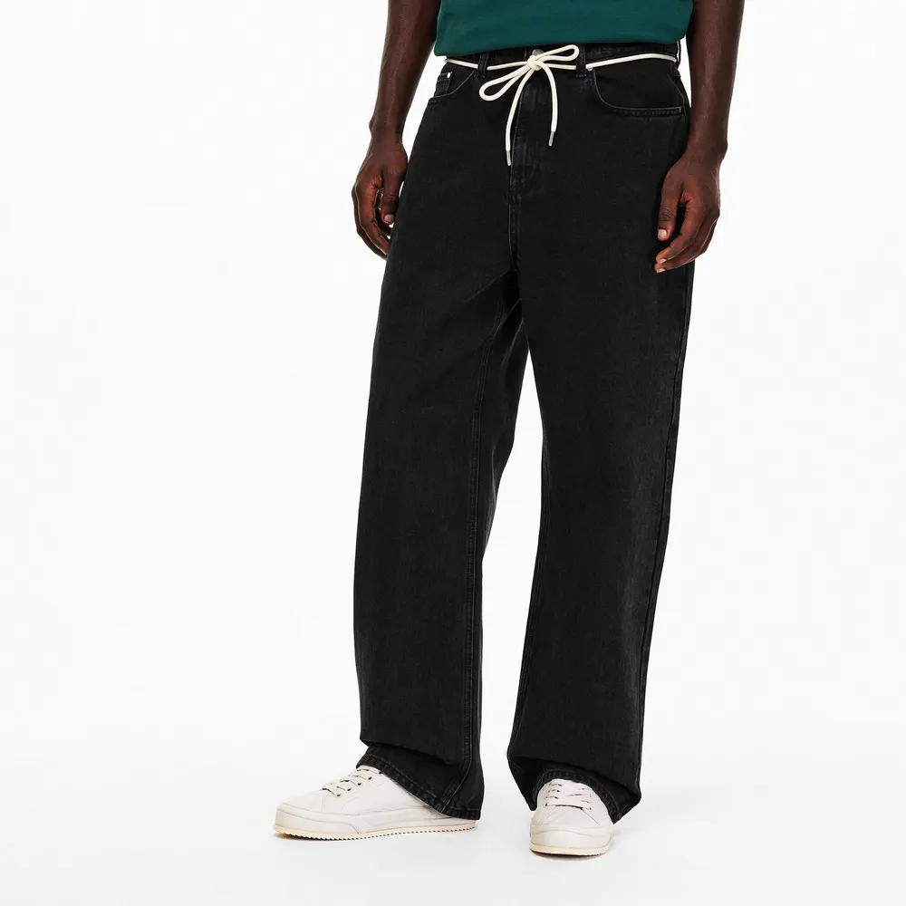 about:blank Men's Relaxed Fit Cotton Wide Leg Jeans detail 3