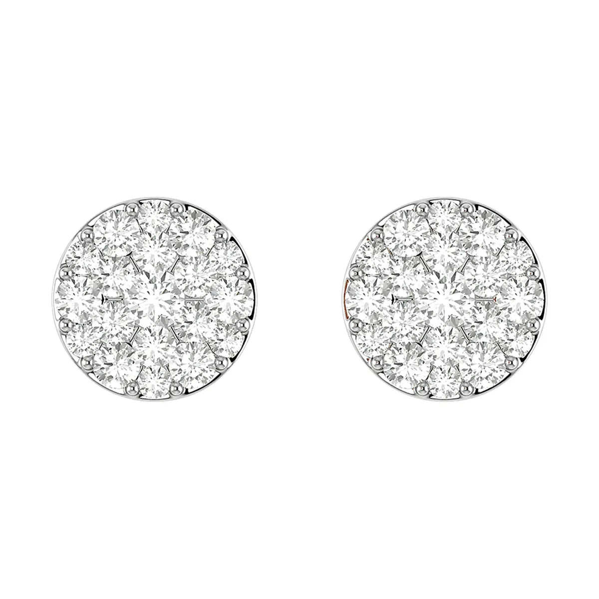 For Him Disc Cluster Diamond Studs in 0.4 / Rose Gold / Lab Grown Diamond – Earring