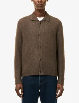 PERCIVAL Archive Ribbed-Trim Wool-Blend Cardigan detail 3