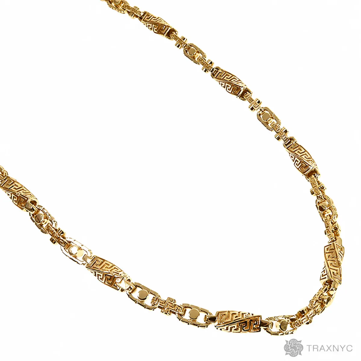 JALGAS - ASTOURIAN 14K Yellow Gold Solid Greek Key Link Chain 20 Inches 5.5mm 68102
