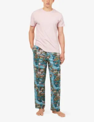 DEREK ROSE Ledbury Cotton Lounge Trousers detail 2