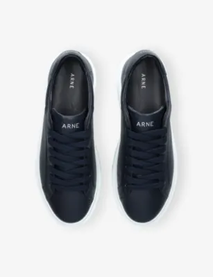 ARNE Essential Leather Trainers - EUR 46 / 12 UK MEN in Navy, additional product view 2