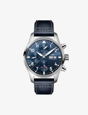 IWC Pilot’s Chronograph 41 Stainless-Steel and Leather Automatic Watch 41mm