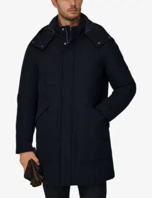 BOGGI MILANO Hooded Regular-Fit Woven Parka Coat detail 3