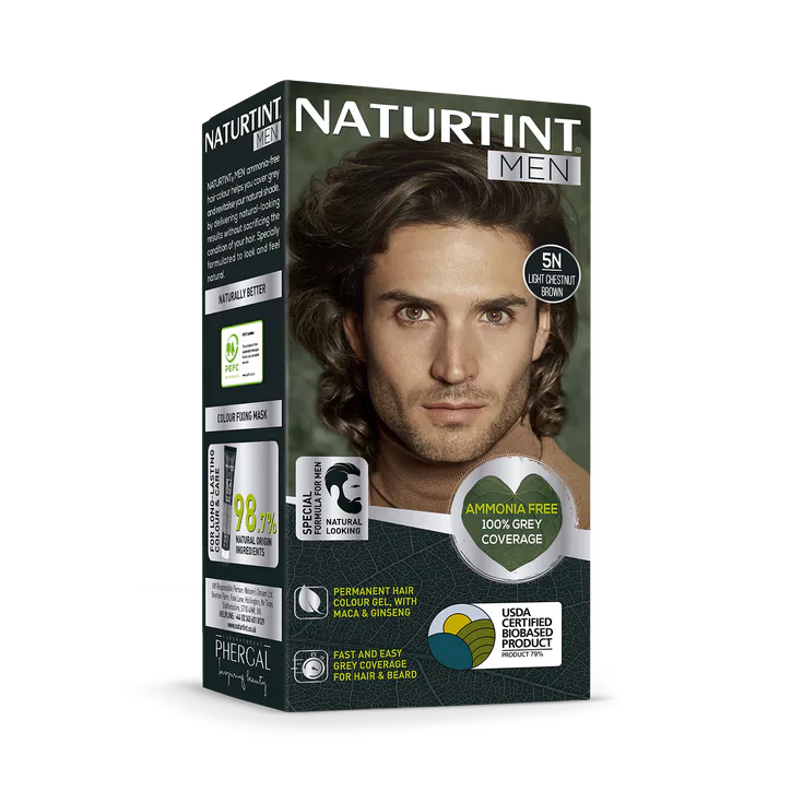 Naturtint Men Permanent Hair Colour Gel 5N Light Chestnut Brown 170ml