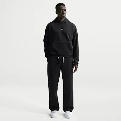 Nike Standard Issue Men's Therma-FIT Brushed Open-Hem Basketball Trousers - Black/Pale Ivory