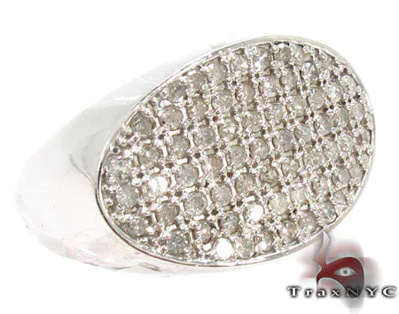 MARYAM - For Him SILVER Oval Silver Diamond Ring 28061 in 6 – Ring