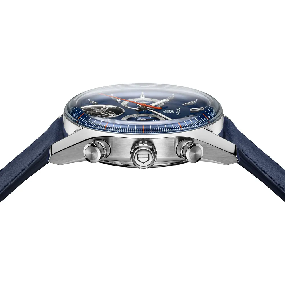 TAG Heuer Carrera Chronograph Tourbillon 42mm Mens Watch in Blue, additional product view 3