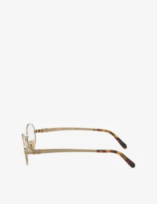 MIU MIU MU 50ZV Round-Frame Metal Eyeglasses in GOLD, additional product view 2
