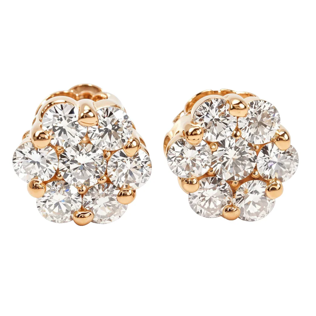 RINA - For Him FACTORY VS Diamond Flower Studs 20127 in Rose Gold – Earrings