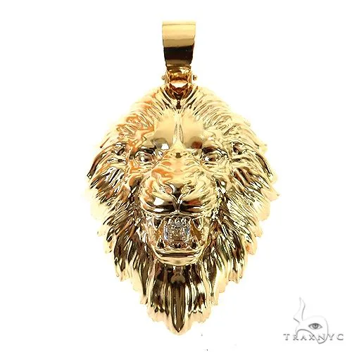 RINA - For Him CUSTOM CVD Asscher Cut Diamond Lion Head Pendant 68955 in Rose Gold – Pendant