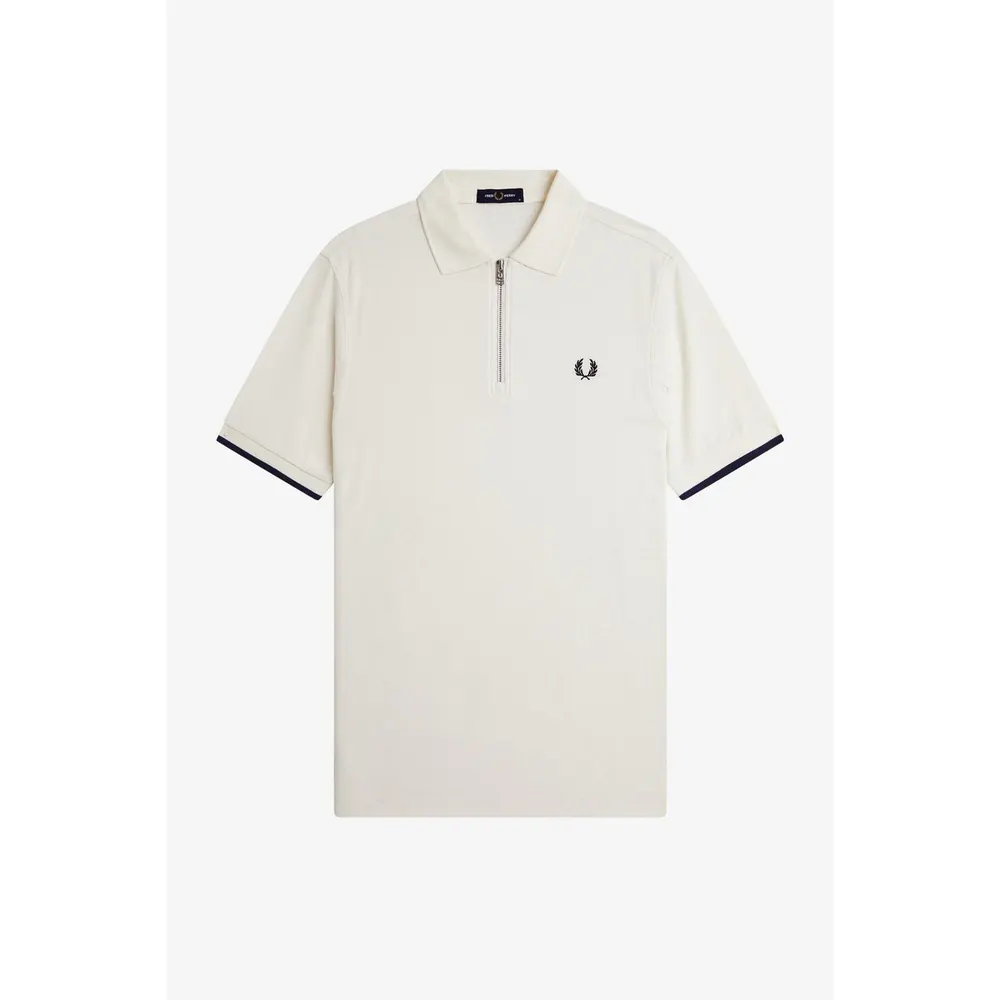 Fred Perry Men's Crepe Zipped Short-Sleeve Polo Shirt