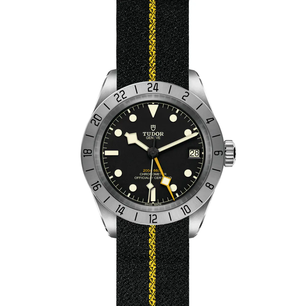 Tudor Black Bay Pro 39mm Steel Case Black Fabric Strap With Yellow Band detail 2