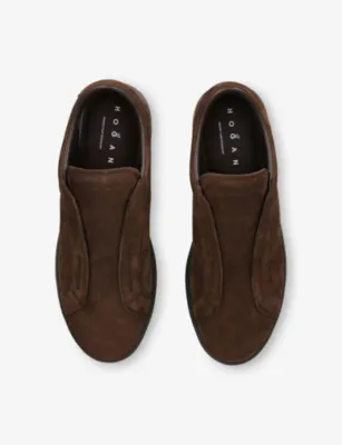 HOGAN H668 Slip-On Suede Trainers - EUR 44.5 / 10.5 UK MEN in DARK BROWN, additional product view 2