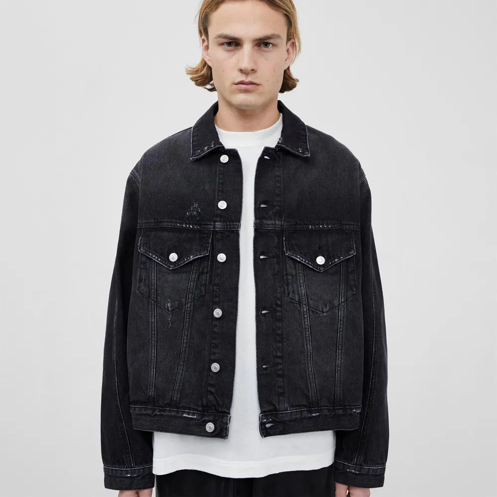 Cole Buxton Men's Cropped Long Sleeve Denim Jacket detail 2