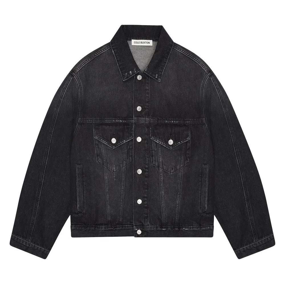 Cole Buxton Men's Cropped Long Sleeve Denim Jacket