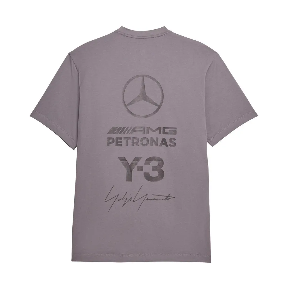 Y3 Mens x Mercedes F1 T-Shirt in Granite, additional product view 2