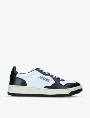 AUTRY Medalist two-tone leather low-top trainers - EUR 44 / 10 UK MEN in WHITE/BLK – Mens | Trainers | Lace up trainers